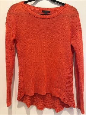 J. Crew Women's Bright Orange Scoop-Neck Knit Sweater